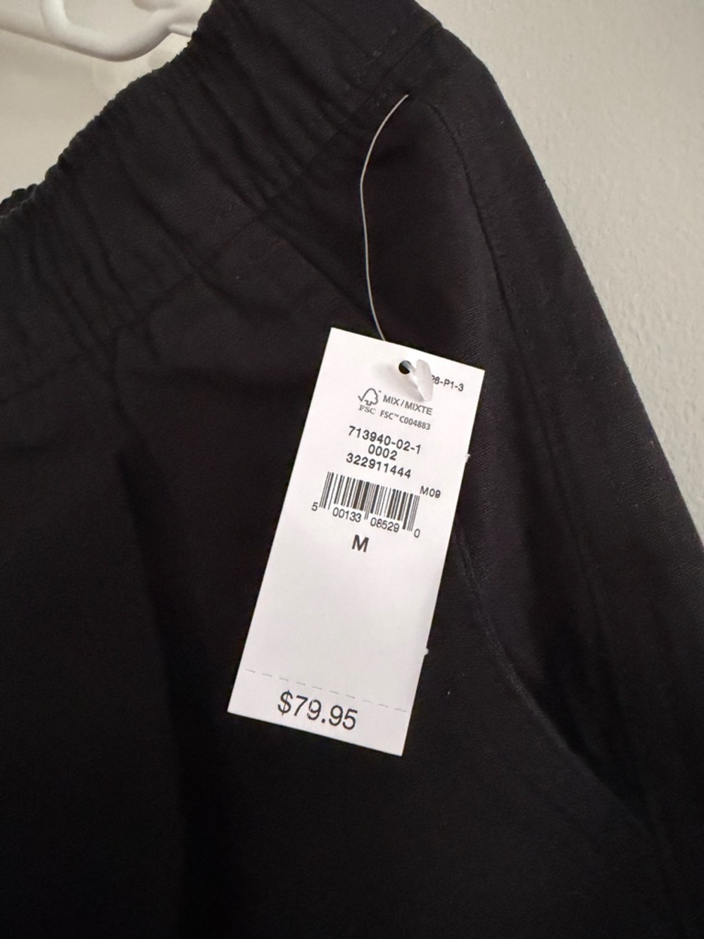 NWT GAP Black Linen-Blend Easy Barrel Pants - Medium - Picture 3 of 6